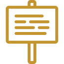 Signboard icon with text lines